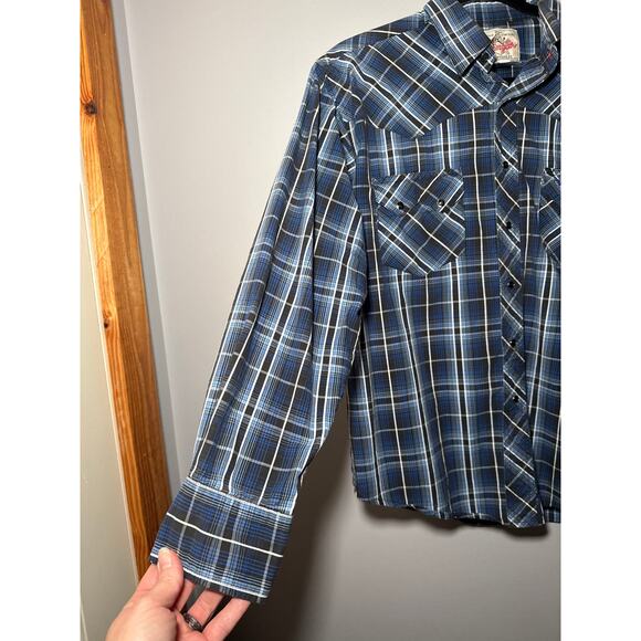 Men's Wrangler Long Sleeve Western Shirt with Pearl Snaps Medium - Picture 4 of 12